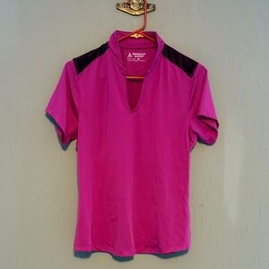 Reebok Magenta and Black Short Sleeve Tee